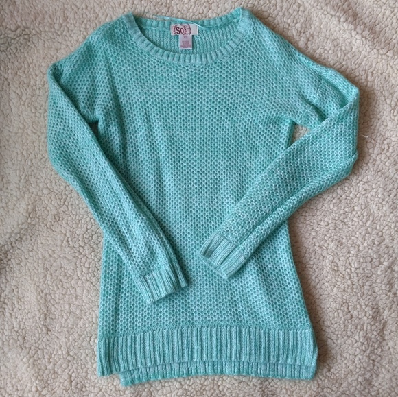 SO Sweaters - *LAST CHANCE* Mint Knit Sweater